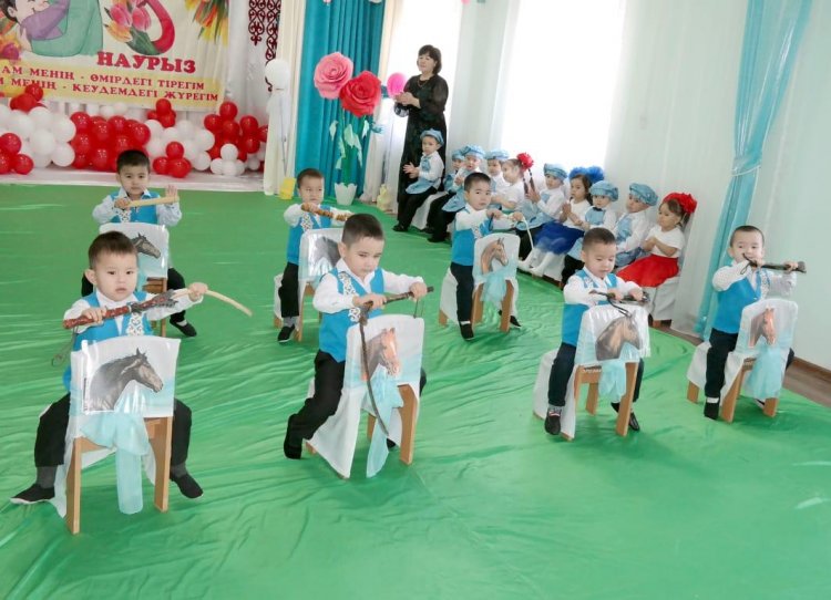 "Күншуақ" ортаңғы  тобының тәрбиешілерінің  ұйымдастыруымен 8- наурыз Халықаралық әйелдер күніне арналған мерекелік ертеңгілігі.